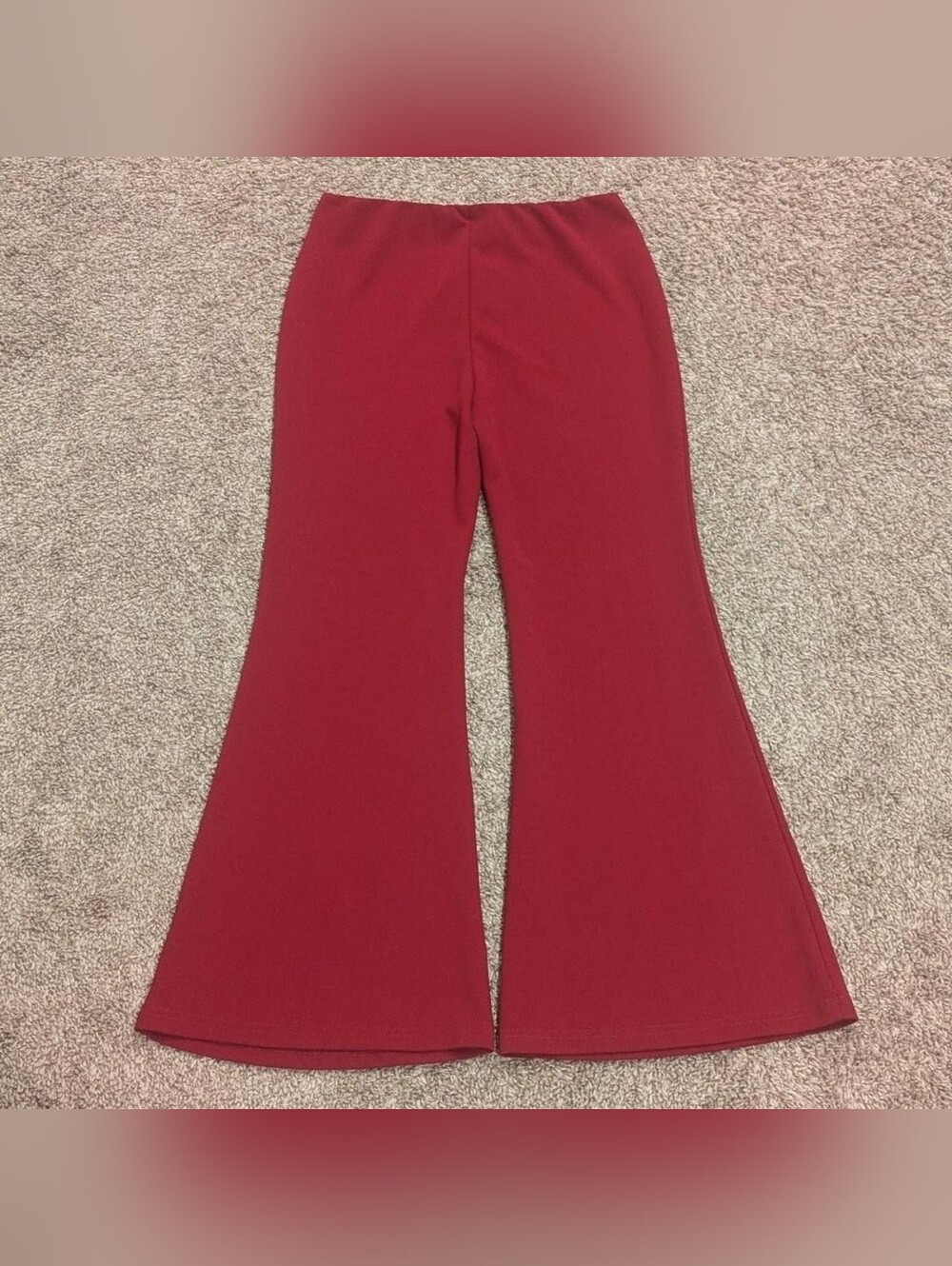 SHEIN Red High-Waisted Extreme Flare Leg Pants – Petite Medium